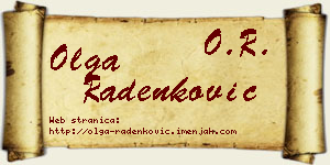 Olga Radenković vizit kartica